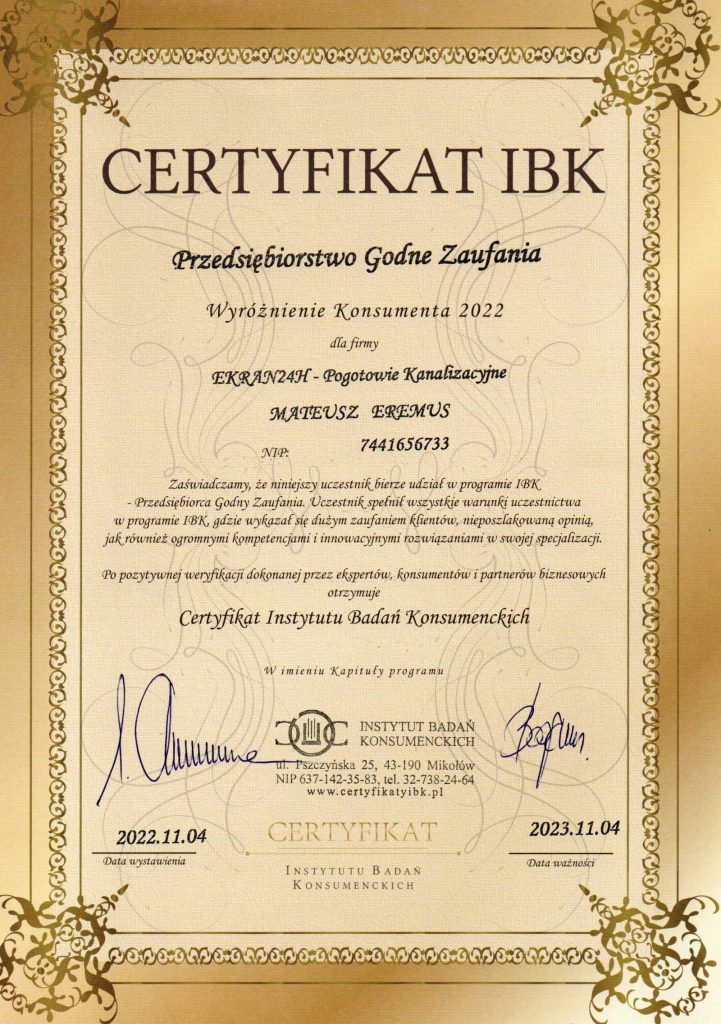 Certyfikat IBK Erkan24h